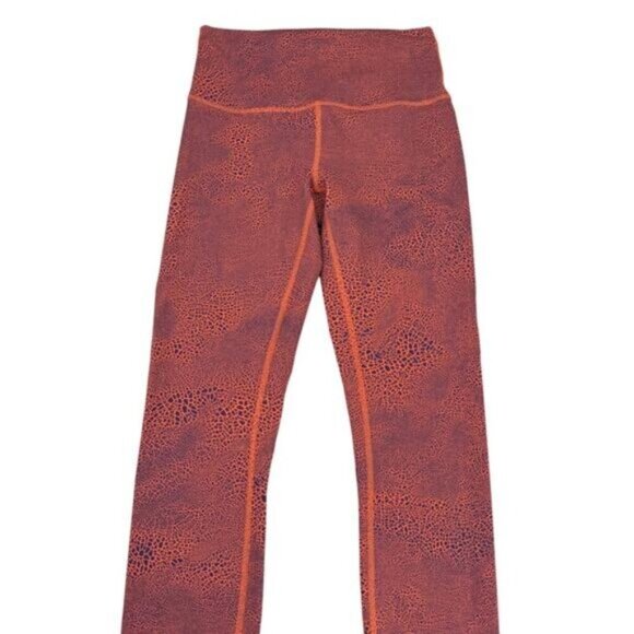 Lululemon Wunder Train High-Rise Tight 25" Crackle Glaze Vintage Orange 6 - Picture 5 of 9